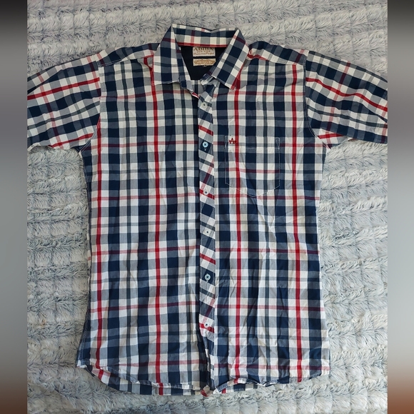 Biba Other - Biba‎ Men's Navy and Red Plaid Shirt Large